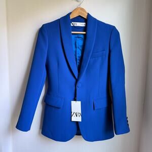Zara Royal Blue Single-Breasted Blazer XS – New with Tags